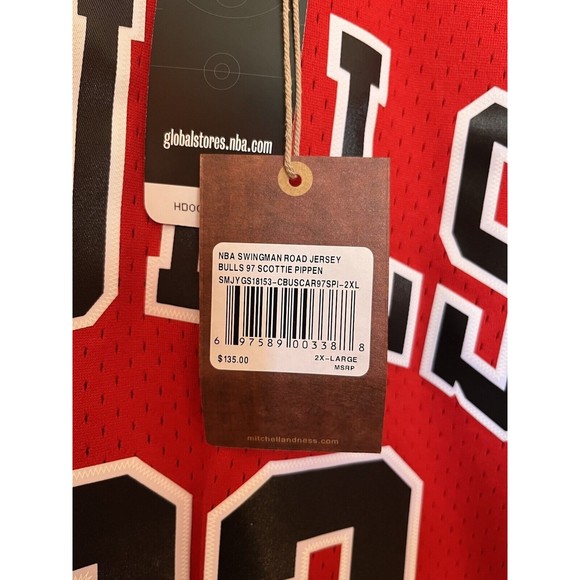 Mitchell & Ness Chicago Bulls Scottie Pippen Red Swingman Jersey Men's Size 2XL - Picture 12 of 12